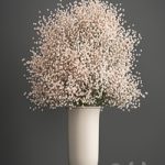 Bouquet of white flowers in a vase with Gypsophila, Gibsolyubka, Kachim. 201.