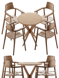Table Alden with chairs Samurai