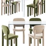 Chair Tottori Driade and Atlantis Table by Glas Italia Chair Tottori Driade and Atlantis Table by Glas Italia
