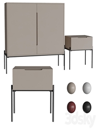 Bedside table and chest of drawers Flow