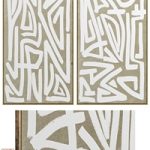 Large Mid-Century Abstract Neutral Wall Art C-446