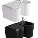 Saqu Trend compact hangtoilet randloos incl. toiletbril mat zwart Saqu Trend compact hangtoilet randloos incl. toiletbril mat zwart