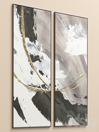 Large Glam Accent Textural Abstract Wall Art C-496