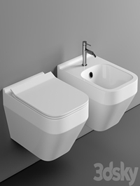Cersanit Crea Square Clean On DPL EO slim wall hung toilet set + Cersanit Link Pro installation system for toilet bowls